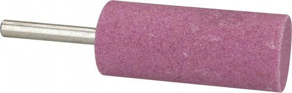 Tru-Maxx - 1" Head Diam x 2-1/2" Thickness, W223, Cylinder End, Aluminum Oxide Mounted Point - Pink, Medium Grade, 60 Grit, 12,370 RPM - Exact Tool & Supply