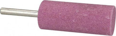 Tru-Maxx - 1" Head Diam x 2-1/2" Thickness, W223, Cylinder End, Aluminum Oxide Mounted Point - Pink, Medium Grade, 60 Grit, 12,370 RPM - Exact Tool & Supply
