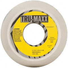 Tru-Maxx - 4" Diam, 1-1/4" Hole Size, 1-1/2" Overall Thickness, 46 Grit, Type 11 Tool & Cutter Grinding Wheel - Coarse Grade, Aluminum Oxide, J Hardness, 5,730 RPM - Exact Tool & Supply