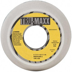 Tru-Maxx - 4" Diam, 1-1/4" Hole Size, 1-1/2" Overall Thickness, 60 Grit, Type 11 Tool & Cutter Grinding Wheel - Medium Grade, Aluminum Oxide, J Hardness, 5,730 RPM - Exact Tool & Supply