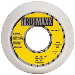 Tru-Maxx - 4" Diam, 1-1/4" Hole Size, 1-1/2" Overall Thickness, 60 Grit, Type 11 Tool & Cutter Grinding Wheel - Medium Grade, Aluminum Oxide, K Hardness, 5,730 RPM - Exact Tool & Supply