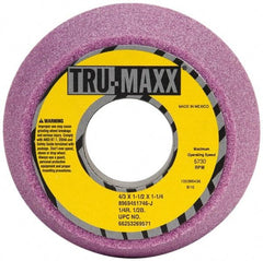 Tru-Maxx - 4" Diam, 1-1/4" Hole Size, 1-3/4" Overall Thickness, 46 Grit, Type 11 Tool & Cutter Grinding Wheel - Coarse Grade, Aluminum Oxide, J Hardness, 5,730 RPM - Exact Tool & Supply