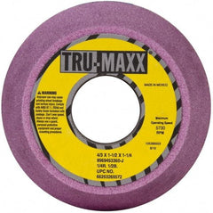 Tru-Maxx - 4" Diam, 1-1/4" Hole Size, 1-3/4" Overall Thickness, 60 Grit, Type 11 Tool & Cutter Grinding Wheel - Medium Grade, Aluminum Oxide, J Hardness, 5,730 RPM - Exact Tool & Supply