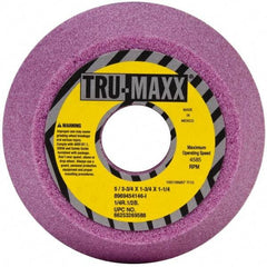 Tru-Maxx - 5" Diam, 1-1/4" Hole Size, 1-3/4" Overall Thickness, 46 Grit, Type 11 Tool & Cutter Grinding Wheel - Coarse Grade, Aluminum Oxide, I Hardness, 4,585 RPM - Exact Tool & Supply