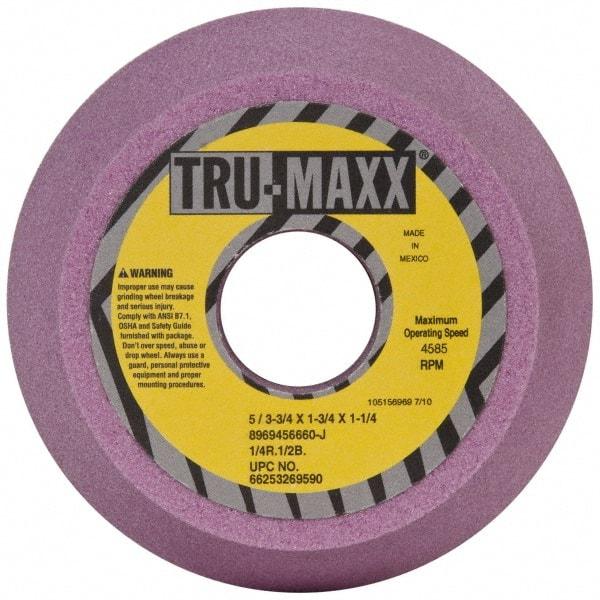 Tru-Maxx - 5" Diam, 1-1/4" Hole Size, 1-3/4" Overall Thickness, 60 Grit, Type 11 Tool & Cutter Grinding Wheel - Medium Grade, Aluminum Oxide, J Hardness, 4,585 RPM - Exact Tool & Supply