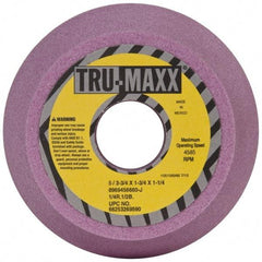 Tru-Maxx - 5" Diam, 1-1/4" Hole Size, 1-3/4" Overall Thickness, 60 Grit, Type 11 Tool & Cutter Grinding Wheel - Medium Grade, Aluminum Oxide, J Hardness, 4,585 RPM - Exact Tool & Supply