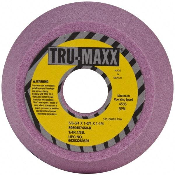 Tru-Maxx - 5" Diam, 1-1/4" Hole Size, 1-3/4" Overall Thickness, 60 Grit, Type 11 Tool & Cutter Grinding Wheel - Medium Grade, Aluminum Oxide, K Hardness, 4,585 RPM - Exact Tool & Supply