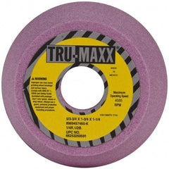 Tru-Maxx - 5" Diam, 1-1/4" Hole Size, 1-3/4" Overall Thickness, 60 Grit, Type 11 Tool & Cutter Grinding Wheel - Medium Grade, Aluminum Oxide, K Hardness, 4,585 RPM - Exact Tool & Supply