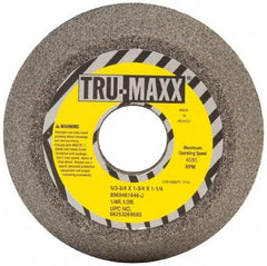 Tru-Maxx - 5" Diam, 1-1/4" Hole Size, 1-3/4" Overall Thickness, 46 Grit, Type 11 Tool & Cutter Grinding Wheel - Coarse Grade, Aluminum Oxide, J Hardness, 4,585 RPM - Exact Tool & Supply