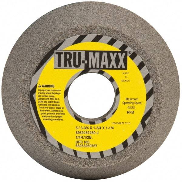 Tru-Maxx - 5" Diam, 1-1/4" Hole Size, 1-3/4" Overall Thickness, 60 Grit, Type 11 Tool & Cutter Grinding Wheel - Medium Grade, Aluminum Oxide, J Hardness, 4,585 RPM - Exact Tool & Supply