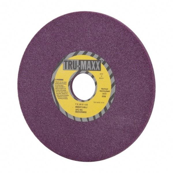 Tru-Maxx - 7" Diam x 1-1/4" Hole x 1/4" Thick, J Hardness, 46 Grit Surface Grinding Wheel - Aluminum Oxide, Type 1, Coarse Grade, 3,600 Max RPM, No Recess - Exact Tool & Supply