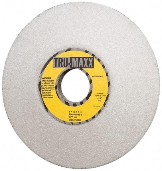 Tru-Maxx - 6" Diam, 1-1/4" Hole Size, 1/2" Overall Thickness, 46 Grit, Type 12 Tool & Cutter Grinding Wheel - Coarse Grade, Aluminum Oxide, J Hardness, 4,140 RPM - Exact Tool & Supply