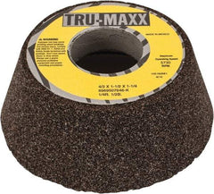 Tru-Maxx - 4" Diam, 1-1/4" Hole Size, 1-1/2" Overall Thickness, 46 Grit, Type 11 Tool & Cutter Grinding Wheel - Coarse Grade, Aluminum Oxide, K Hardness, 5,730 RPM - Exact Tool & Supply
