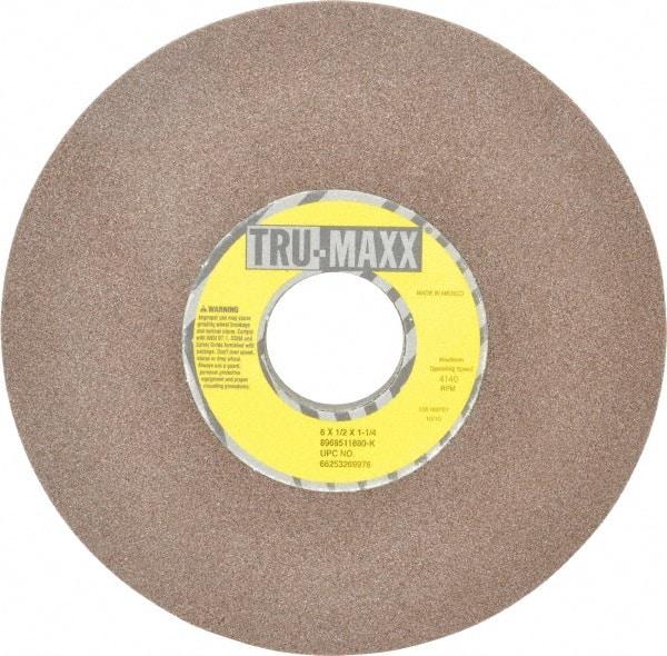 Tru-Maxx - 6" Diam, 1-1/4" Hole Size, 1/2" Overall Thickness, 80 Grit, Type 12 Tool & Cutter Grinding Wheel - Medium Grade, Aluminum Oxide, K Hardness, 4,140 RPM - Exact Tool & Supply