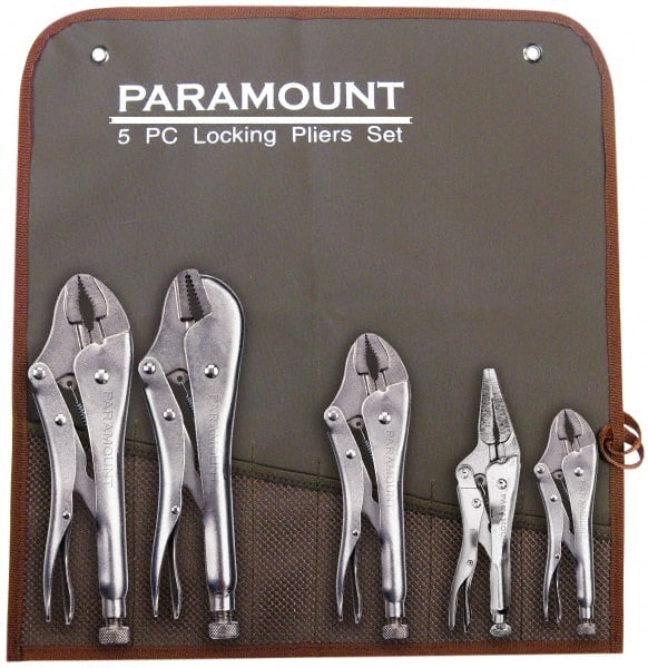 Paramount - 5 Piece Locking Plier Set - Exact Tool & Supply