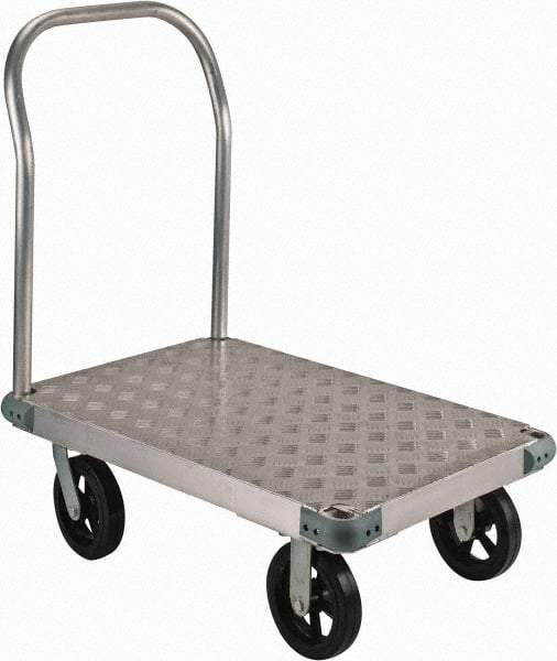 Value Collection - 2,000 Lb Capacity Aluminum Platform Truck - Aluminum Deck, 24" OAW - Exact Tool & Supply