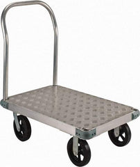 Value Collection - 2,000 Lb Capacity Aluminum Platform Truck - Aluminum Deck, 24" OAW - Exact Tool & Supply