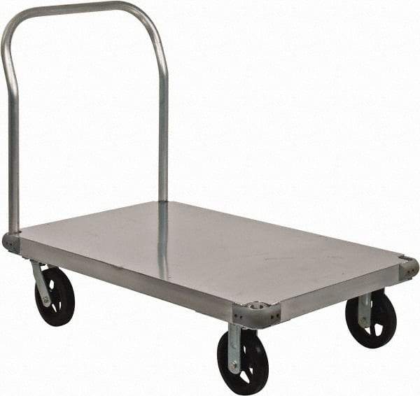 Value Collection - 2,000 Lb Capacity Aluminum Platform Truck - Aluminum Deck, 30" OAW - Exact Tool & Supply