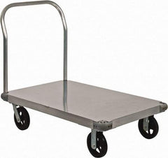 Value Collection - 2,000 Lb Capacity Aluminum Platform Truck - Aluminum Deck, 30" OAW - Exact Tool & Supply