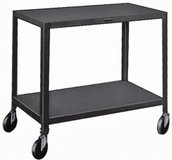 Made in USA - 500 Lb Capacity, 24" Wide x 36" Long x 34-1/2" High Service Cart - 3 Shelf, Steel, Swivel Casters - Exact Tool & Supply