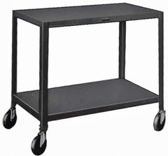 Made in USA - 500 Lb Capacity, 24" Wide x 48" Long x 34-1/2" High Service Cart - 3 Shelf, Steel, Swivel Casters - Exact Tool & Supply