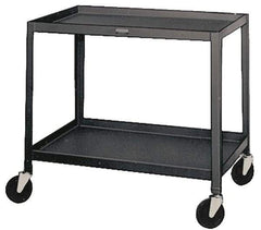 Made in USA - 500 Lb Capacity, 18" Wide x 30" Long x 34-1/2" High Service Cart - 3 Shelf, Steel, Swivel Casters - Exact Tool & Supply