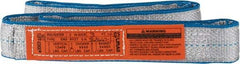 Lift-All - 3' Long x 2" Wide, 12,200 Lb Vertical Capacity, 2 Ply, Polyester Web Sling - 9,800 Lb Choker Capacity - Exact Tool & Supply