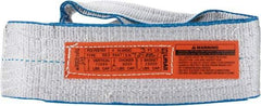 Lift-All - 3' Long x 4" Wide, 11,500 Lb Vertical Capacity, 2 Ply, Polyester Web Sling - 9,200 Lb Choker Capacity - Exact Tool & Supply