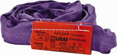 Lift-All - 3' Long x 3" Wide, 2,600 Lb Vertical Capacity, Polyester Web Sling - 2,100 Lb Choker Capacity, 5/8" Diam Chain, Purple - Exact Tool & Supply