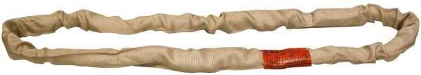 Lift-All - 9' Long x 1-7/8" Wide, Polyester Web Sling - 8,500 Lb Choker Capacity, 1-1/8" Diam Chain, Tan - Exact Tool & Supply