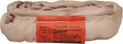 Lift-All - 3' Long x 3" Wide, 10,600 Lb Vertical Capacity, Polyester Web Sling - 8,500 Lb Choker Capacity, 1-1/8" Diam Chain, Tan - Exact Tool & Supply