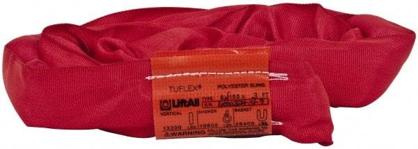Lift-All - 9' Long x 2" Wide, Polyester Web Sling - 10,600 Lb Choker Capacity, 1-3/8" Diam Chain, Red - Exact Tool & Supply
