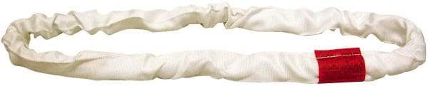 Lift-All - 7' Long x 2-1/8" Wide, Polyester Web Sling - 13,400 Lb Choker Capacity, 1-3/8" Diam Chain, White - Exact Tool & Supply