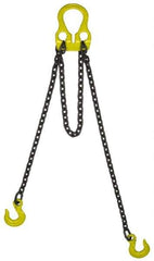 Lift-All - 14' Long, 15,200 Lb Basket Capacity, 12,300 Lb Vertical Capacity, Alloy Steel Web Sling - Adjust-A-Link Chain Sling, 3/8" Diam Chain - Exact Tool & Supply