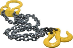 Lift-All - 6' Long, 4,700 Lb Basket Capacity, 3,600 Lb Vertical Capacity, Alloy Steel Web Sling - Adjust-A-Link Chain Sling, 7/32" Diam Chain - Exact Tool & Supply
