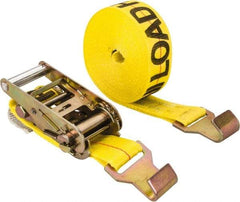 Lift-All - 27' Long x 2" Wide, 1,600 Lb Basket Capacity, 1,600 Lb Vertical Capacity, Polyester Web Sling - Yellow - Exact Tool & Supply