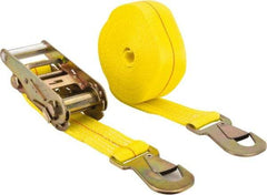 Lift-All - 27' Long x 2" Wide, 1,600 Lb Basket Capacity, 1,600 Lb Vertical Capacity, Polyester Web Sling - Yellow - Exact Tool & Supply