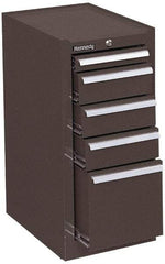 Kennedy - 5 Drawer Red Side Cabinet - 13-5/8" Wide x 29" High x 18" Deep, Use with 27" Wide Roller Cabinet - Exact Tool & Supply