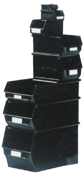 SSI Schaefer - 22 Lb. Load Capacity, 20-7/8" Deep, Black Polypropylene Hopper Stacking Bin - 11-3/4" High x 12-1/2" Wide x 20-7/8" Long - Exact Tool & Supply
