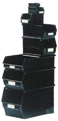 SSI Schaefer - 22 Lb. Load Capacity, 13-3/4" Deep, Black Polypropylene Hopper Stacking Bin - 7-7/8" High x 7-7/8" Wide x 13-3/4" Long - Exact Tool & Supply