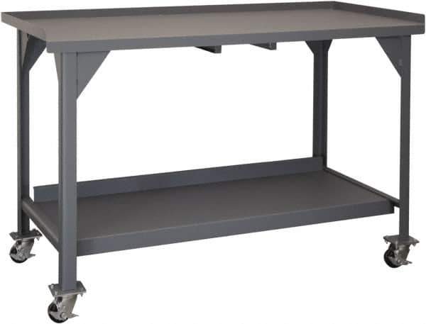 Durham - Roll-Around Workbench Mobile Work Bench - Steel, Gray, 60" Long x 30" Deep x 39-1/2" High - Exact Tool & Supply