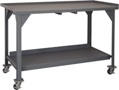 Durham - Roll-Around Workbench Mobile Work Bench - Steel, Gray, 60" Long x 30" Deep x 39-1/2" High - Exact Tool & Supply