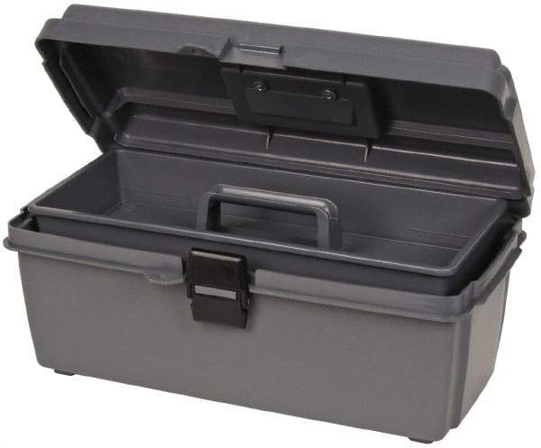 Flambeau - 1 Compartment 1 Tray Utility Tool Box - 14-1/2" Wide x 6-1/8" Deep x 6" High, Copolymer Resin, Gray - Exact Tool & Supply