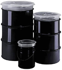 Made in USA - 30 Gal, 15 mil, LDPE Drum Liner - Rigid Accordion Liner - Exact Tool & Supply