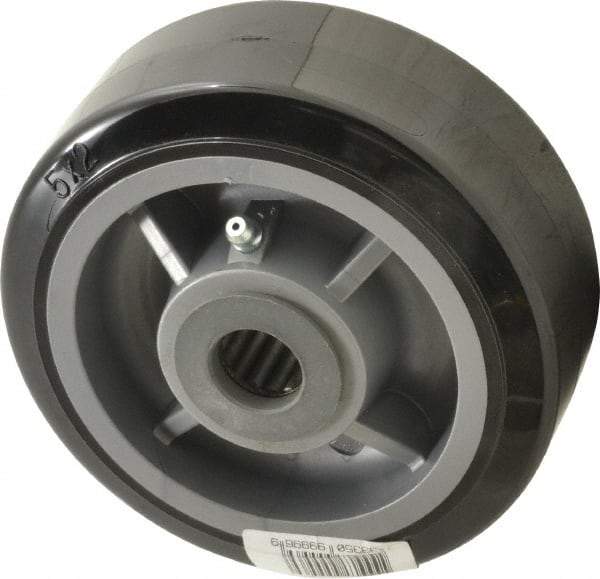 Fairbanks - 5 Inch Diameter x 2 Inch Wide, Polyurethane Caster Wheel - 750 Lb. Capacity, 2-3/16 Inch Hub Length, 3/4 Inch Axle Diameter, Roller Bearing - Exact Tool & Supply