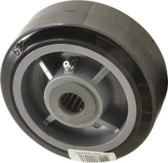 Fairbanks - 5 Inch Diameter x 2 Inch Wide, Polyurethane Caster Wheel - 750 Lb. Capacity, 2-3/16 Inch Hub Length, 3/4 Inch Axle Diameter, Roller Bearing - Exact Tool & Supply