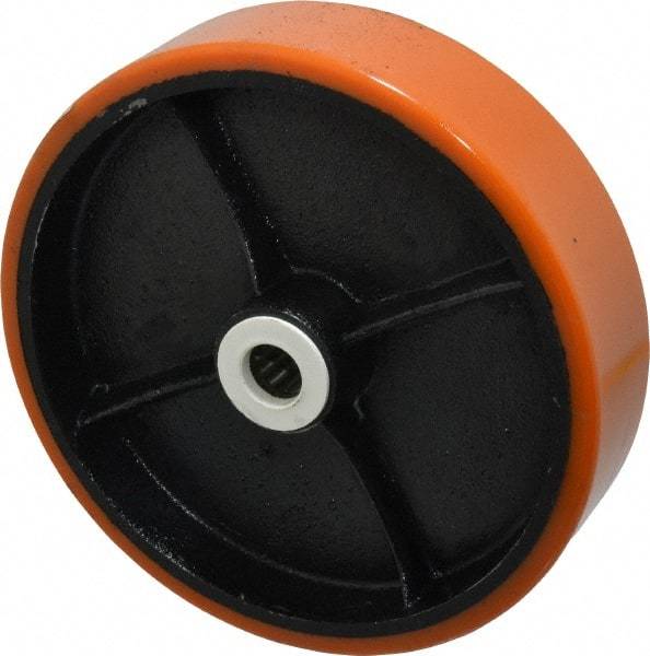 Fairbanks - 8 Inch Diameter x 2 Inch Wide, Polyurethane Caster Wheel - 1,260 Lb. Capacity, 2-3/16 Inch Hub Length, 3/4 Inch Axle Diameter, Roller Bearing - Exact Tool & Supply