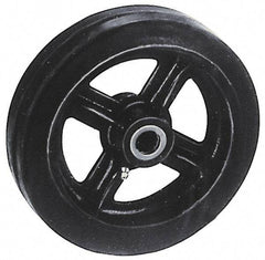 Fairbanks - 12 Inch Diameter x 2-1/2 Inch Wide, Rubber Caster Wheel - 900 Lb. Capacity, 2-3/4 Inch Hub Length, 1 Inch Axle Diameter, Roller Bearing - Exact Tool & Supply