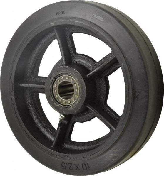 Value Collection - 10 Inch Diameter x 2-1/2 Inch Wide, Rubber Caster Wheel - 800 Lb. Capacity, 2-3/4 Inch Hub Length, 1 Inch Axle Diameter, Roller Bearing - Exact Tool & Supply