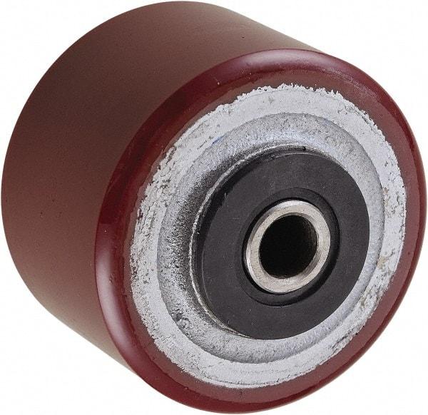 Value Collection - 3 Inch Diameter x 2 Inch Wide, Polyurethane Caster Wheel - 550 Lb. Capacity, 2-3/16 Inch Hub Length, 3/4 Inch Axle Diameter, Roller Bearing - Exact Tool & Supply